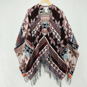 Libby Edelman Fringed Floral Kimono P1755